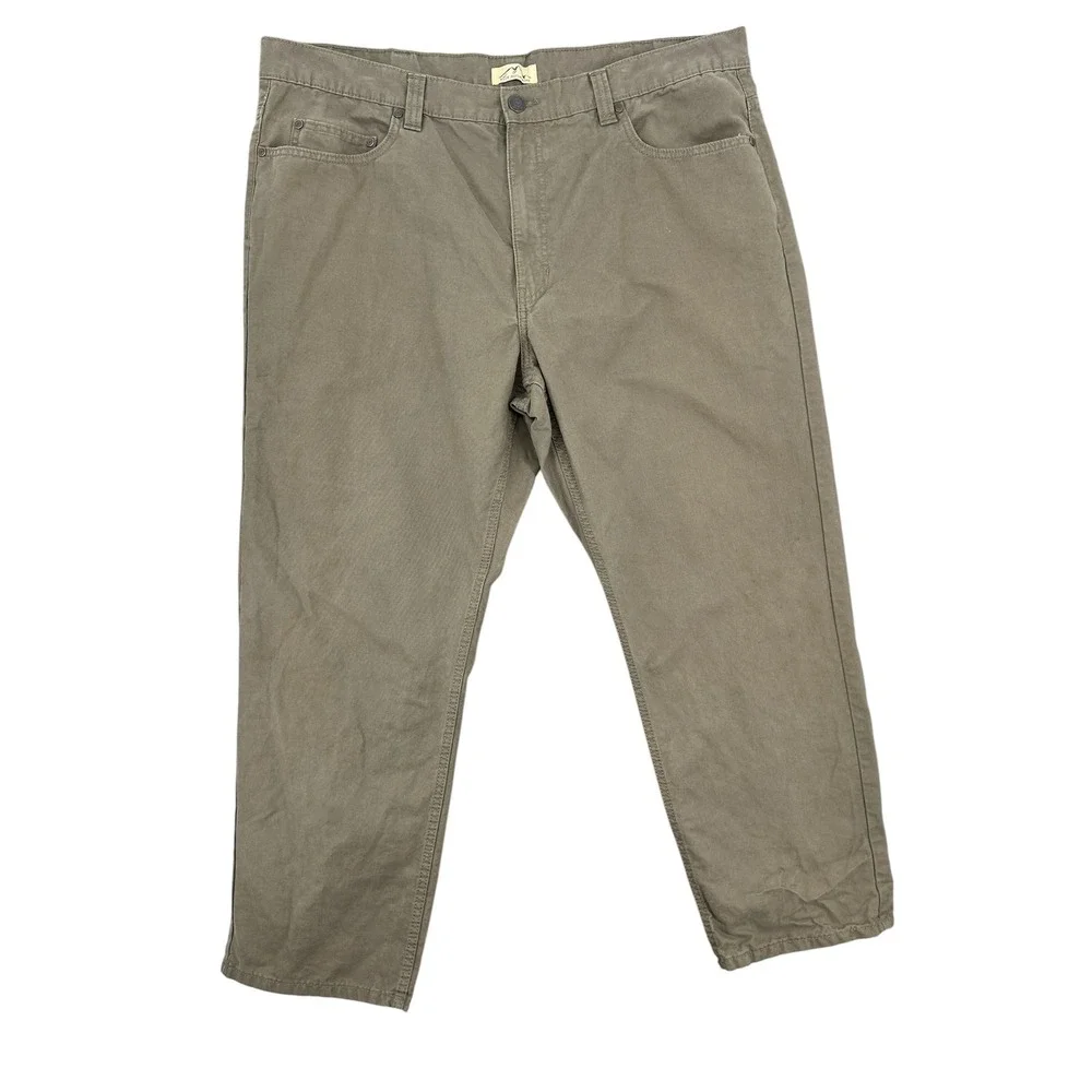 Blue Mountain Mens Canvas Utility Work Pants Brown 42x30